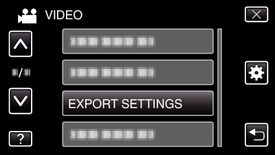 EXPORT SETTINGS